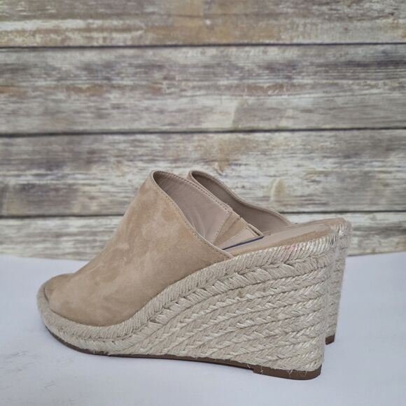 Stuart Weitzman Marabella Tan Nude Suede Espadrille Wedge Sandals Size 8.5 - Picture 6 of 13